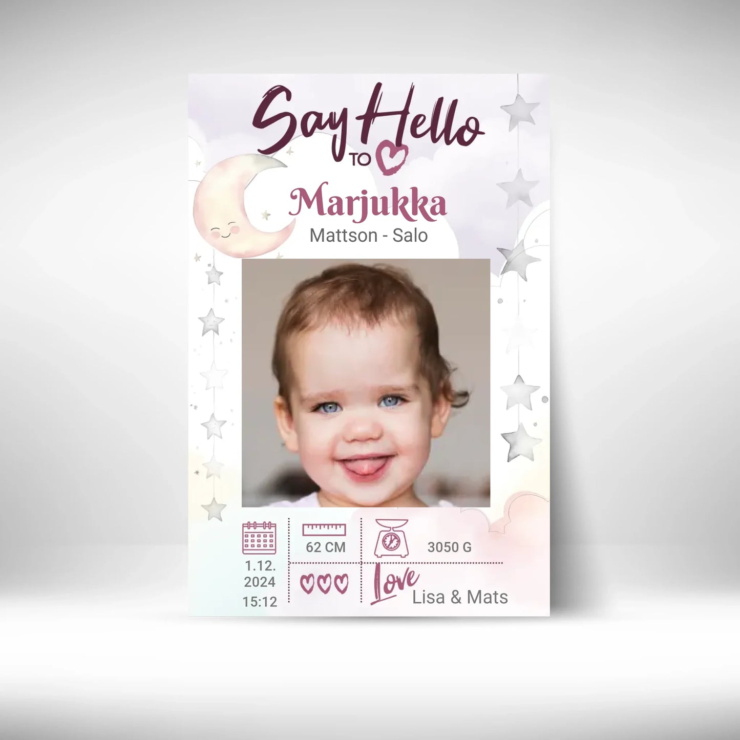 Custom Say Hello to Baby Canvasart
