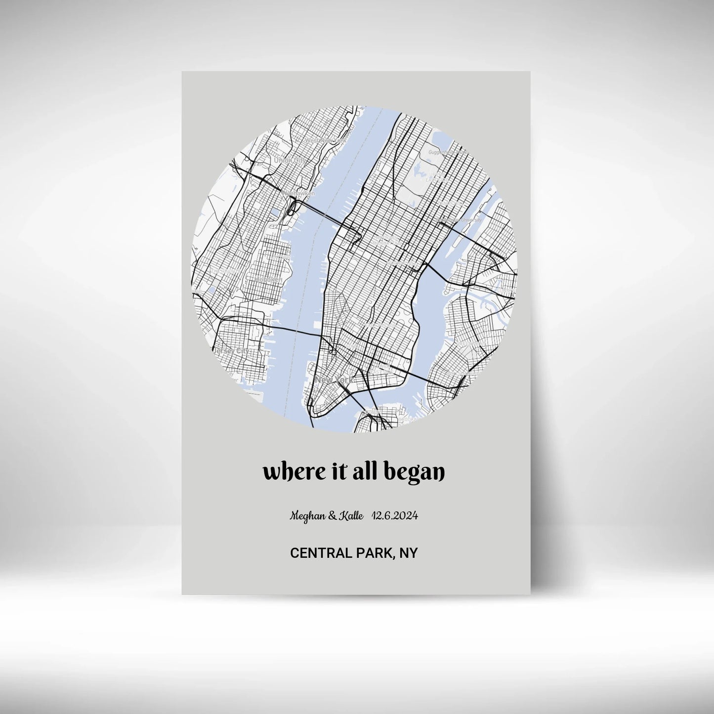 Custom Street round Map Canvasart