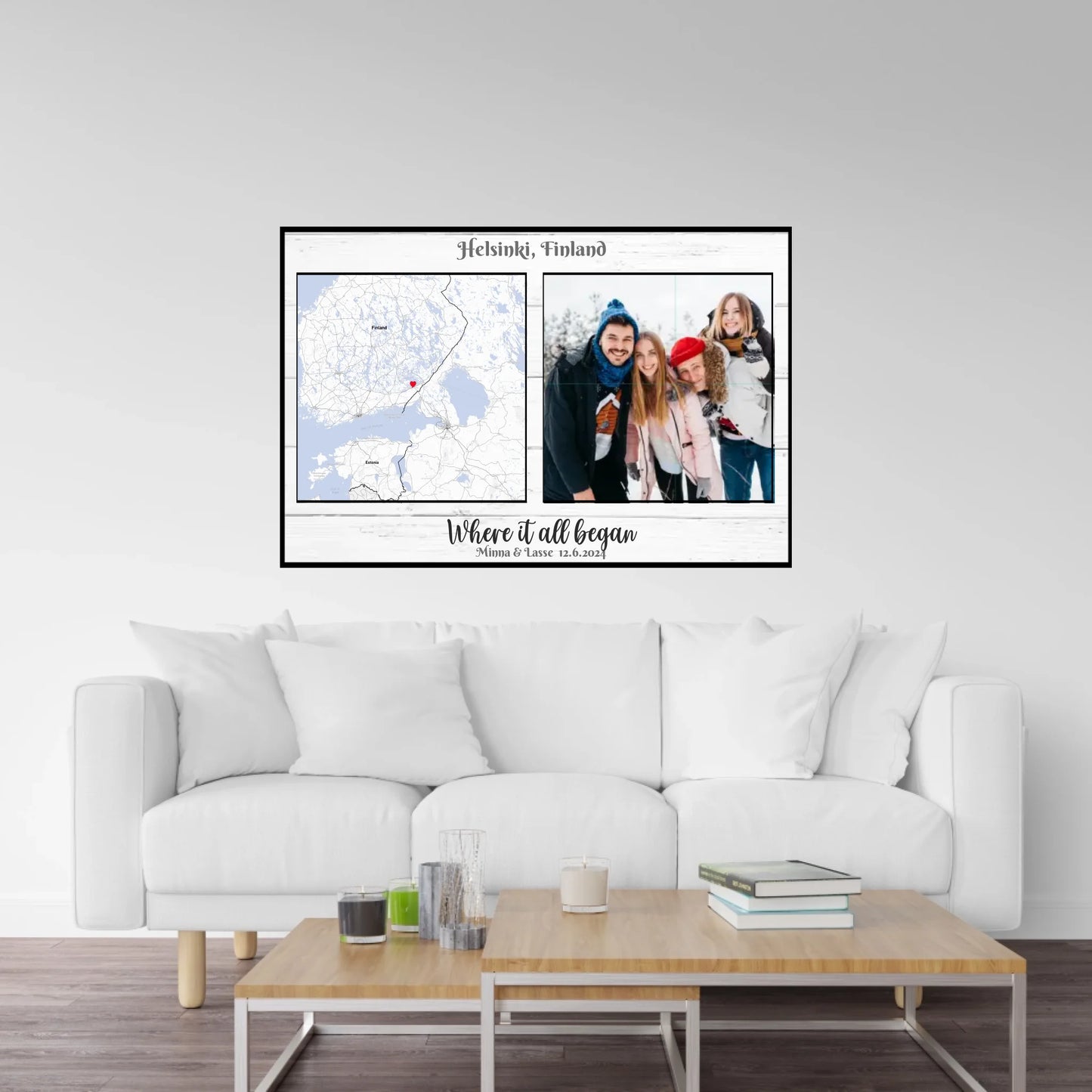 Custom Where it began  Photo & Map Canvasart [all]