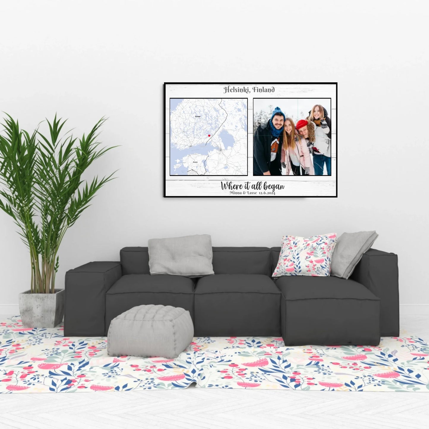 Custom Where it began  Photo & Map Canvasart [all]