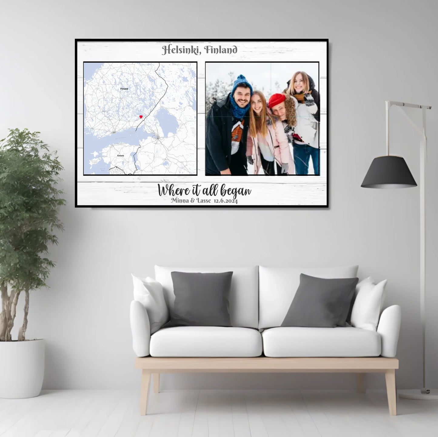 Custom Where it began  Photo & Map Canvasart [all]