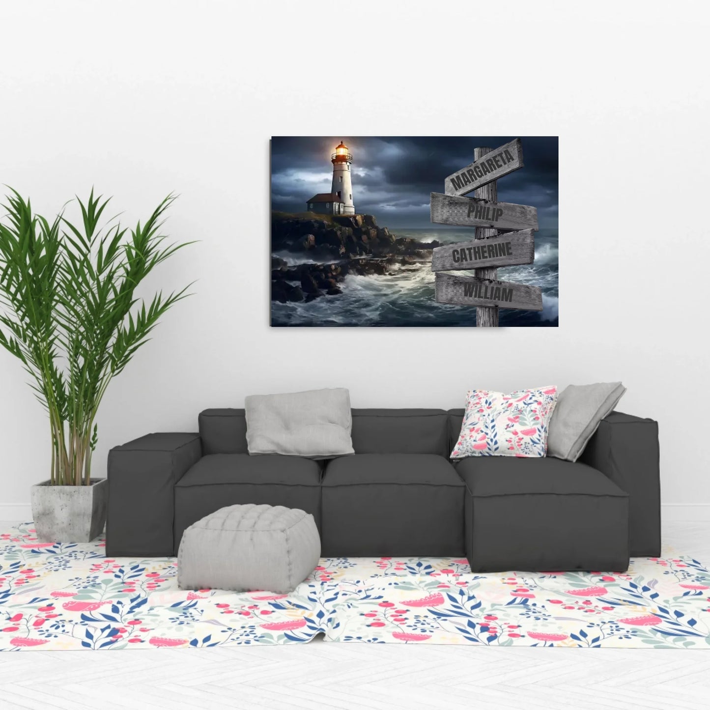 Custom Your Family Seaside Canvasart [all]