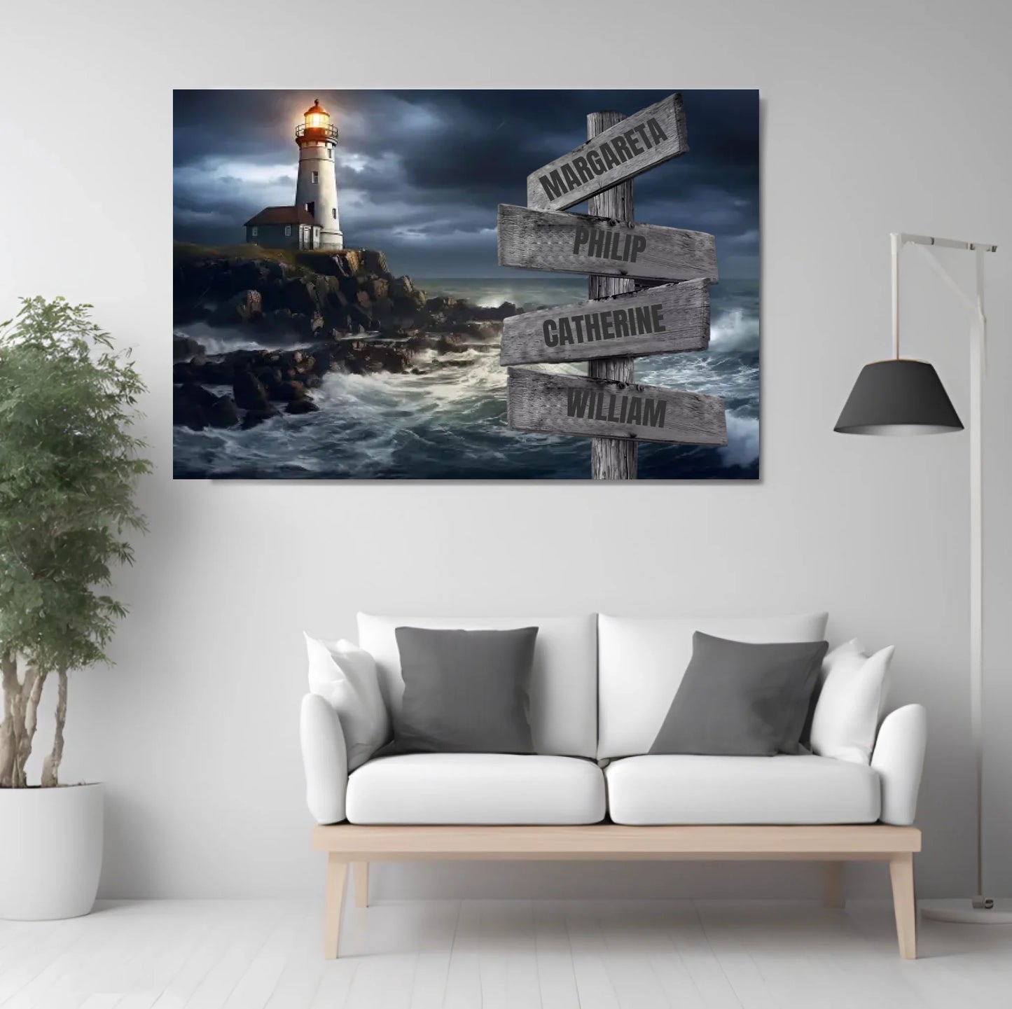 Custom Your Family Seaside Canvasart [all]