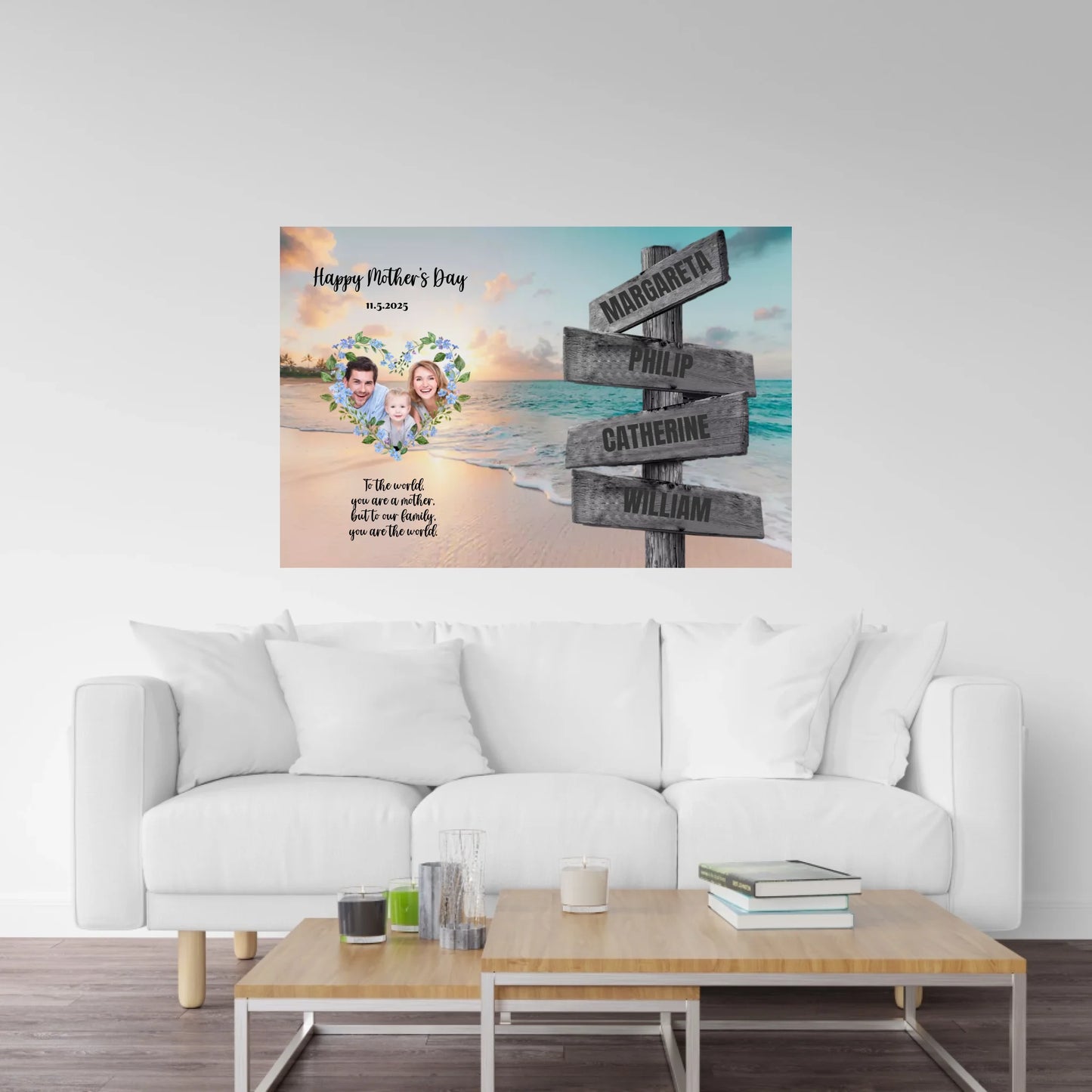 Custom Happy Mother's Day Photo and Names Canvasart [all]