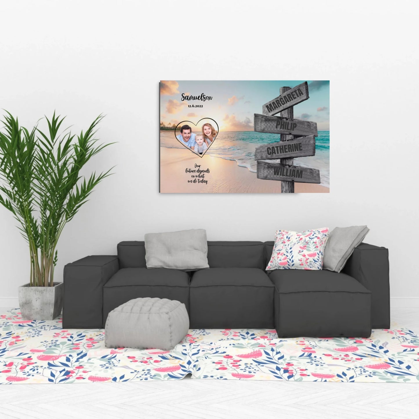 Custom Your Family Photo and Names Canvasart [all]